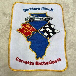 Vintage Northern Illinois Corvette Enthusiasts Patch Car Club Embroidered 9"